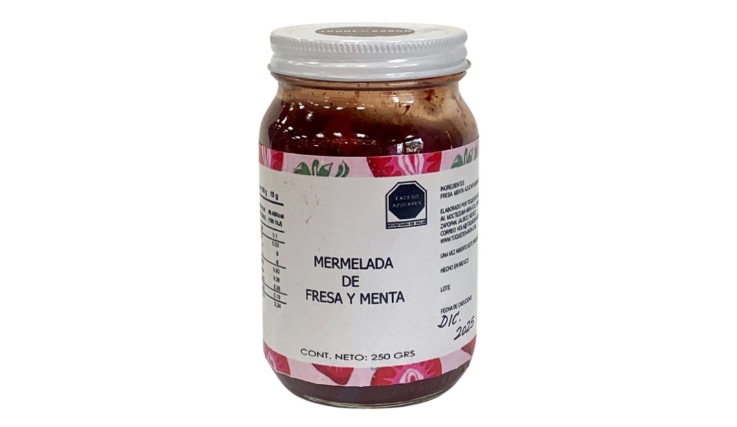 Mermelada de fresa con menta