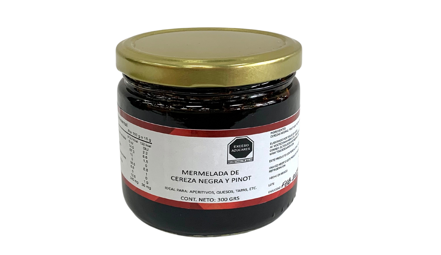 Mermelada de cereza negra y pinot noir