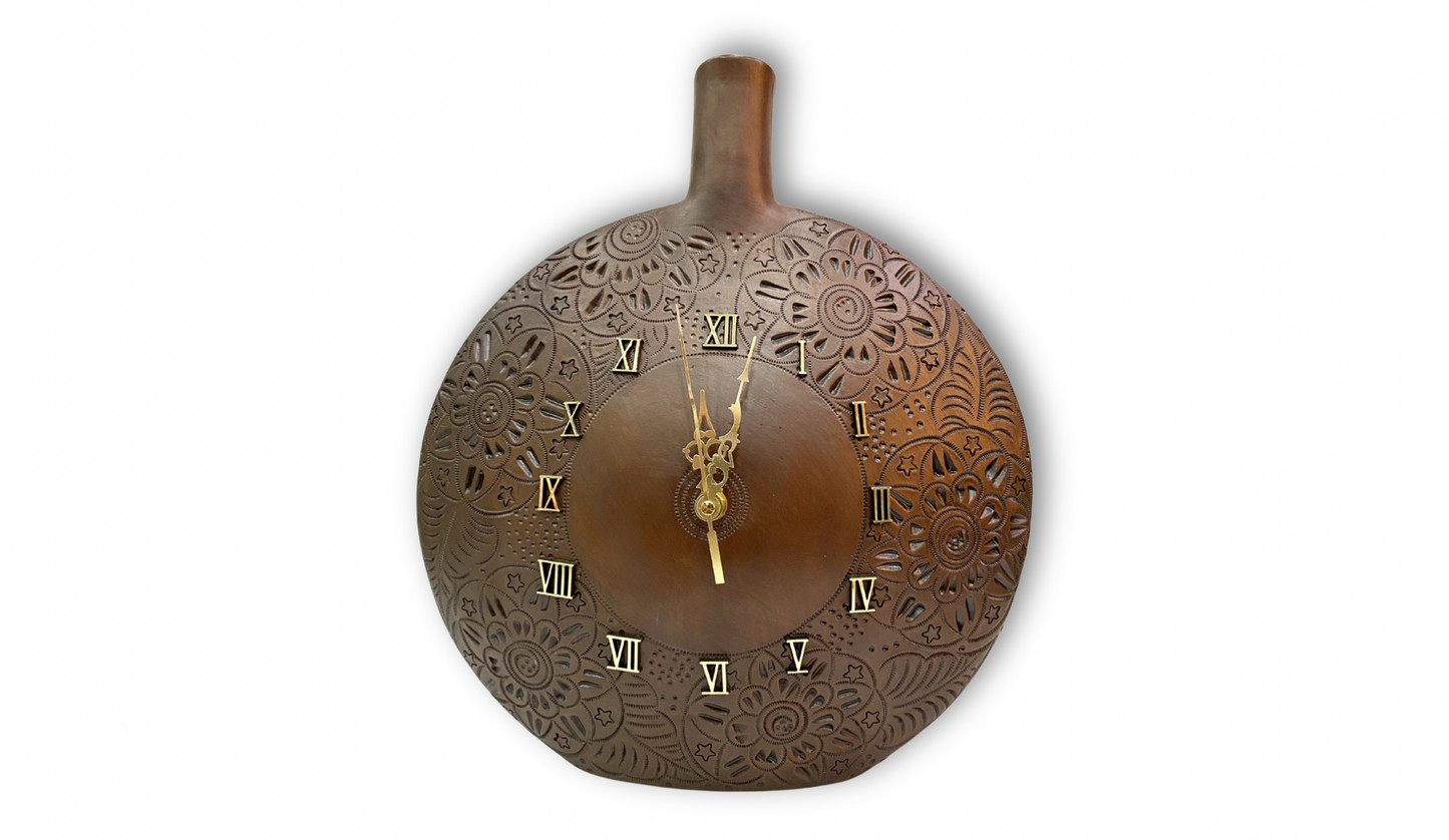 Reloj barro café