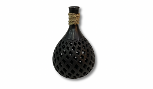 Florero de gota barro negro