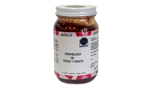 Mermelada de fresa con menta