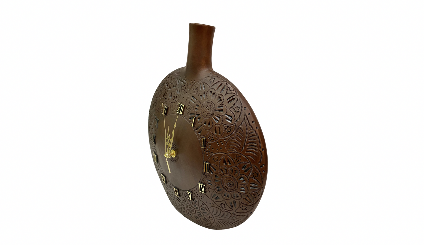 Reloj barro café